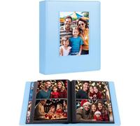 Album fotografico a 272 tasche 13x18, album fotografico 13x18 pagine interne nere con copertina in pelle di grande capacità e finestra frontale per foto di famiglia, matrimonio e bambino (Blu)