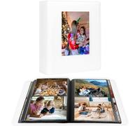 Album fotografico a 272 tasche 13x18, album fotografico 13x18 pagine interne nere con copertina in pelle di grande capacità e finestra frontale per foto di famiglia, matrimonio e bambino (Bianco)
