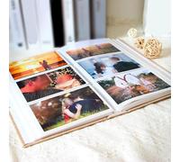 Album fotografico a 300 scomparti, per stampe da 10 x 15 cm, con layout antiscivolo e copertina in lino, per archiviazione e visualizzazione dei ricordi (cachi)