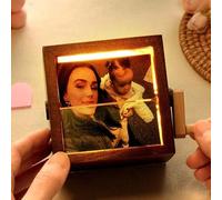 Album fotografico a manovella con luce, mini album fotografico personalizzato, libro con foto, cornice personalizzata a manovella, che può riprodurre canzoni, decorazione, regali creativi per coppia