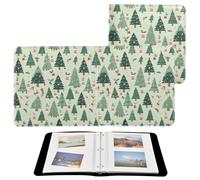 Album fotografico, album fotografico a quadri con alberi di Natale e acquerelli, pagine autoadesive per foto di tutte le dimensioni, 10 x 15 cm, 12 x 17 cm, 15 x 20 cm