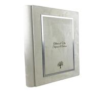 Album Fotografico Artigianale Elegante in Tessuto Alcantara, Personalizzabile con Incisione. Ideale per Matrimonio, Anniversario, Comunione, Battesimo, Tutti gli eventi (Burro)
