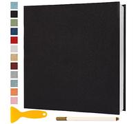 Album Fotografico Autoadesivo 28x27 CM in Lino Album Portafoto Personalizzabile Scrapbook Photo Album Fotolibro Ricordi Nascita Matrimonio Journal Travel Guest Book, 40 Pagine Nero