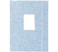 Album fotografico con 208 scomparti, in tessuto di cotone e lino e tasche trasparenti per esporre foto, biglietti, biglietti, francobolli (blu)