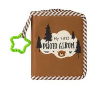 Album fotografico con illustrazioni di orsi e foreste, materiale in tessuto Oxford, libro dei ricordi portatile per genitori foreste a tema foreste, album fotografico in panno morbido