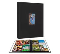 Album fotografico da 3,5 x 5 cm, contiene 256 foto, copertina in lino, libro con finestra frontale, 7,6 x 12,7 cm, per foto da 7,6 x 12,7 cm, per matrimonio, famiglia, anniversario di bambino,