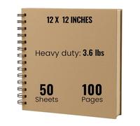 Album fotografico da 30,5 cm, copertina rigida per album di ritagli, copertina rigida in carta kraft con 50 fogli | album di ritagli e ricordi di vita o da usare come libro degli ospiti, libro per bambini, album da schizzi, grande 30,5 x 30,5 cm, 100 pagine