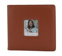 Album fotografico di Cheotime 288, piccolo libro fotografico con copertina in pelle PU e chiusura a scatto, viaggio compatto per matrimoni (Marrone)
