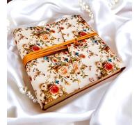 Album fotografico-Double Flower-in tessuto stamp.3D interno in ecopelle LUX personalizzabile,Classico con velina,Matrimonio,Regalo,Wedding,Anniversario (Con Incisione, Beige/Albicocca, 23x30)