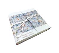 Album fotografico-Double Garden-in tessuto stamp.3D anche all'interno,con fasce in ecopelle LUX personalizzabile.Classico velina Matrimonio Regalo Wedding Anniversario Nozze Argento Oro Laurea Mamma