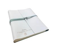 Album fotografico - Double Soft - Artigianale in ecopelle, personalizzabile con incisione. classico con velina, Matrimonio, Compleanno, Regalo, Wedding, Anniversario (Bianco/Menta, Con Incisione)