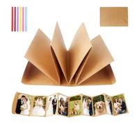 Album Fotografico Fai da Te, 2 Pezzi Album Scrapbooking, Album Foto Personalizzabile a Fisarmonica, Scrapbook Carta Kraft per Laurea, Compleanno, Anniversario e Regalo di Matrimonio, 9 Pagine