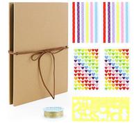 Album Fotografico Fai Da Te, Scrapbook Albume Foto Pagine Nere, Organo Scrapbooking Kit, Albums Figurine Personalizzato per Famiglia Amici e Coppie Idee Regalo, 21 * 15cm, Kaki