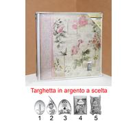 Album fotografico foto Comunione targa argento 32x32 50 fogli Ophelia pink