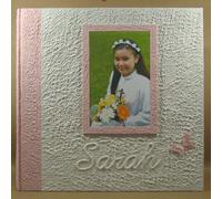 ALBUM FOTOGRAFICO FOTO FORMATO 33X33 FOTOGRAFIE PRIMA COMUNIONE NOME FARFALLINA