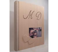 ALBUM FOTOGRAFICO LEGNO 200 foto 13x18 INIZIALI REGALO X SAN VALENTINO FIDANZATI