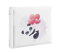 Album Fotografico Mascagni da 100 Foto 13 x 19, 13 x 18 Panda | Portafoto a Tasche con Panda e pallonici a Cuore da 100 fotografie con memo (Bianco)