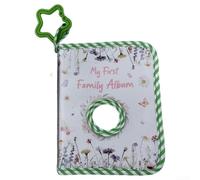 Album fotografico morbido per bambini, con specchio di sicurezza, in tessuto antistrappo, libro dei ricordi per il primo anno, per foto da 10 x 15 cm, ricordo per neonati, con anello per passeggino