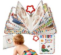 Album fotografico per bambini con rivestimento in tessuto morbido e specchio a prova di bambini.Il mio primo album di famiglia contiene 17 foto in formato 16,5 x 11,2 cm per neonati (verde)