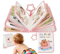 Album fotografico per bambini con rivestimento in tessuto morbido e specchio a prova di bambini.Il mio primo album di famiglia contiene 17 foto in formato 16,5 x 11,2 cm per neonati (rosa)