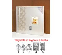 Album fotografico per Comunione 32x32 foto 50 fogli targa argento Anais G