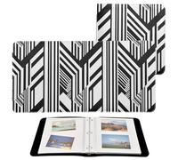 Album fotografico per libreria, a righe bianche e nere, album fotografici per immagini di tutte le dimensioni, pagine autoadesive per foto da 10 x 15 cm, 12 x 17 cm, 15 x 20 cm