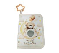 Album fotografico per neonato: porta foto in tessuto, design con orso con gancio a stella | Memoria portatile per la scuola materna di Crib Stroller Nursery Display
