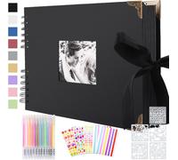 Album Fotografico per Scrapbooking a Spirale, 80 Pagine Nere, Fai Da Te, 2 Angol