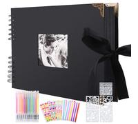 Album Fotografico per Scrapbooking a Spirale, 80 Pagine Nere Fai Da Te, 2 Angoli