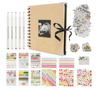 Album Fotografico Personalizzabile,Album Fotografico con Nastro di Seta,Album Foto di 60 Pagine con Adesivi,Scrapbook con Pennarelli Metallici,Scrapbooking per Bambino, Anniversario di Matrimonio