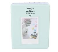 Album Fotografico Raccoglitore di Carte in Pelle PU Portatile da 3 Pollici per Mini 12 11 9 con Tasca per Inserti Fai-da-te, Alta Trasparenza, 64 Tasche (Verde)