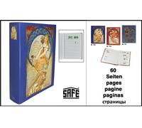 Album Francobolli Retro Blu Scuro Con 60 Pagine Bianche SAFE 100