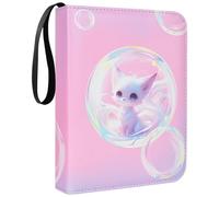 Album Gioco Carte - Raccoglitore Carte gioco Maniche 400 Tasche Libro Porta Carte Gioco, Album di Carte Collezionabili, Album Trasparente Impermeabile 50 Pagine, Rosa