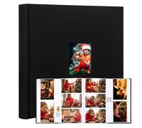 Album grande 10 x 15 cm, 600 foto, copertina con cornice in lino, album da 10 x 15 cm, album di nozze 10 x 15 cm, matrimonio, bambini, vacanze in famiglia, album di fidanzamento per bambini (nero)