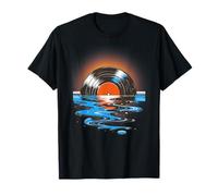 Album in vinile retrò che affonda nell'acqua musica al tramonto Maglietta