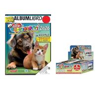 Album Libro figurine Amici Cucciolotti 2026 copertina morbida deluxe con 3 bustine + pacco 100 bustine - 6 figurine e una card per bustina e 5 portachiavi Cucciolotti