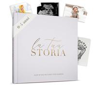 Album Nascita Bambino Bambina | Libro Nascita Bimbo Bimba | 132 Pagine | Regalo Nascita | Diario Neonato | Album Fotografico Bambino per Foto Formato 10 x 15 cm e 13 x 18 cm (Grigio)