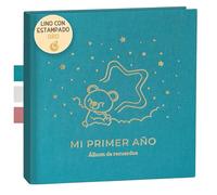 Album Nascita Bambino e Bambina per Il Mio Primo Anno Copertina In Lino e 75 Pagine + Adesivi | Diario Neonato Ideale per Regali Nascita Bimba/o e Regali Baby Shower | Album Fotografico Neonato