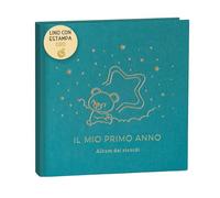 Album Nascita Bambino e Bambina per Il Mio Primo Anno Copertina In Lino e 75 Pagine + Adesivi | Diario Neonato Ideale per Regali Nascita Bimba/o e Regali Baby Shower | Album Fotografico Neonato