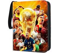 Album per Carte da Calcio, Album per Carte Collezionabili di Allenatori, porta Carte per Calcio, Raccoglitore Compatibile con Calcio, Capacità 400 Carte, Rosso