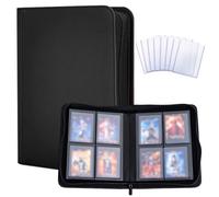 Album per Carte Toploader per 160 Toploaders, 4 Scomparti, Raccoglitore per Carte TCG, MTG, Pokémon, Yu-Gi-Oh, Custodia Impermeabile PU per Carte