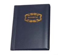 Album per collezionare monete con 120 sacchetti per esporre medaglie e gettoni, design compatto (blu)