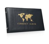 Album per la raccolta di banconote e valute con 40 tasche, 20 fogli trasparenti, porta banconote da un dollaro, in pelle PU con copertina rigida, materiale per la raccolta di denaro mondiale, pagine