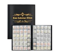 Album per Monete Porta Monete da Collezione: 480 Pezzi Raccoglitore Monete 2 Euro - Album di Monete - Album Portamonete - Per Monete Di Varie Dimensioni (Black)