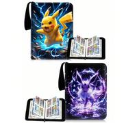 Album per schede Pokémon, raccoglitore con 4 tasche per schede, album con 50 pagine fronte-retro per conservare 400 carte collezionabili, porta carte B,A,E,D,C,Pikachu Thin Q,Eevee violaPoliuretano