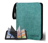 Album porta carte con 400 tasche e 50 custodie estraibili per raccoglitori Pokemon, raccoglitore per carte Yugioh, cartella MTG (verde, 4)