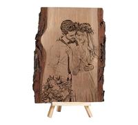 Album portafoto in legno con incisione personalizzata, con staffa (01-Sketch)