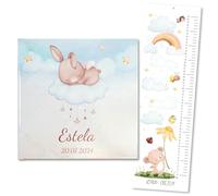 Album primo anno bambino, Libro nascita con copertina personalizzabile, Album dei ricordi, Album primo anno del bimbo da compilare, Diario bebè da compilare (Spagnolo)