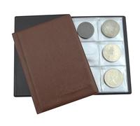 ALBUM Raccoglitore per 48 Monete di Grande Formato - Compatibile con Crown, 5 £, 5€, 10€, 20€, 25€, 30€ e 50€ (Diametro 30-45 mm) (MARRONE)