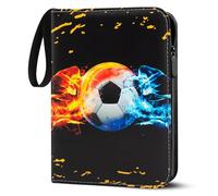 Album raccoglitore per carte da calcio, 50 pagine, 400 carte, capacità di scrapbooking, PU portatile, impermeabile, titolare di carte da calcio, quaderno, raccoglitore compatibile con carte da calcio